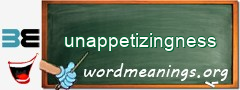 WordMeaning blackboard for unappetizingness